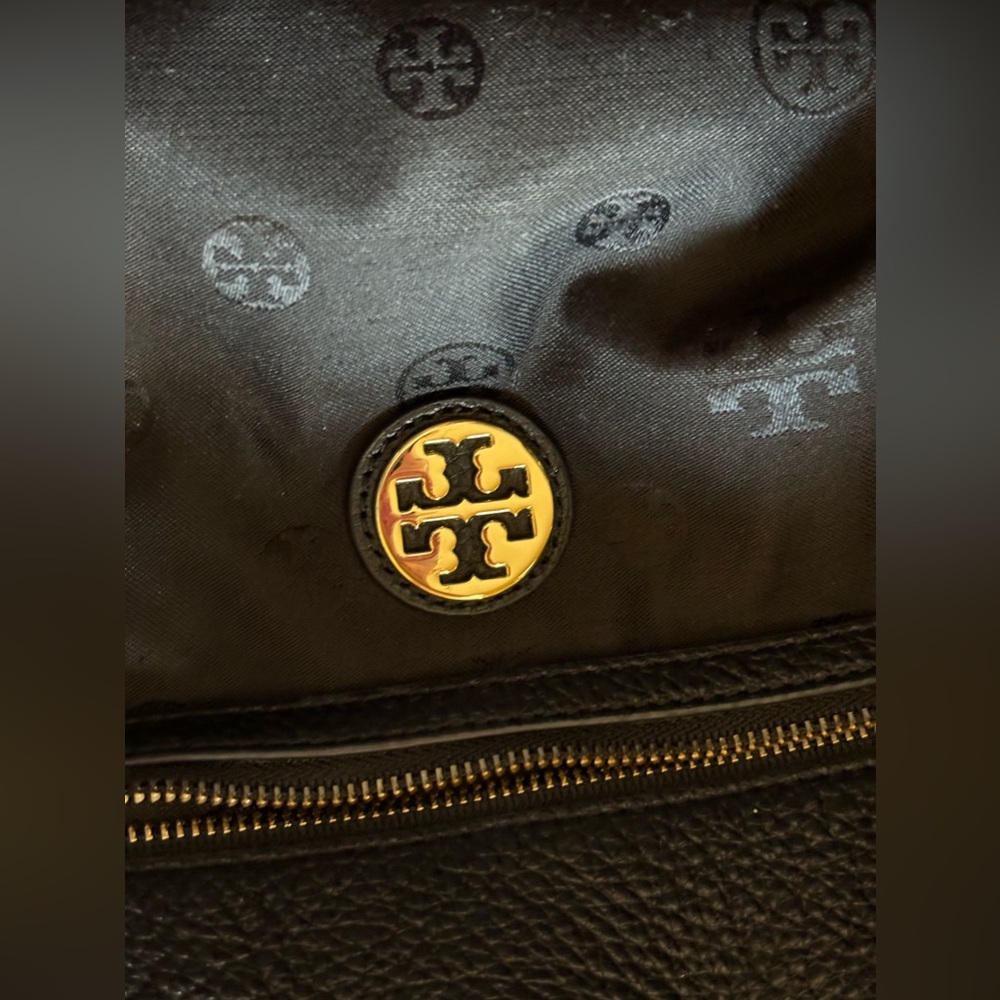 Tory Burch Black Leather Tote with tassels. Gently used in excellent condition! - Picture 7 of 13